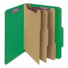 Smead Pressboard Folder, 3 Dividers, Green, PK10 14097